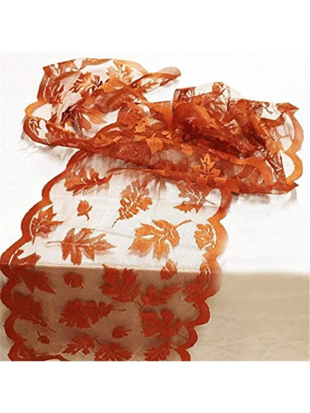 Fall Table Runner Fall Decorations for Home 13 x 72 Inch Maples Leaves Lace